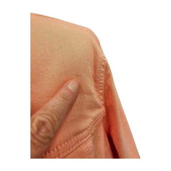 Talbots Plus, X, orangey pink jean jacket, some stretch, 4 pockets - Picture 9 of 9